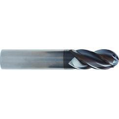 1/4x1/4x3/8x2 4 Flute Ball Nose TuffCut® XT HP End Mill ALtima® Blaze Coated - Exact Industrial Supply