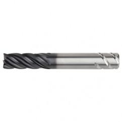 1/2x1/2x1-1/4x3 .015R 5FL Carbide End Mill-Round Shank-AlTiN - Exact Industrial Supply