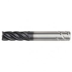 1x1x1-3/4x4-1/2 .120R 5FL Carbide End Mill-Weldon Shank-AlTiN - Exact Industrial Supply