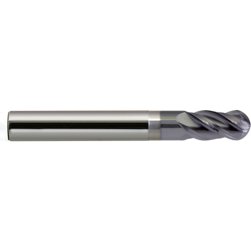3/16″ Dia. × 3/16″ Shank × 1/2″ DOC × 3 OAL, Carbide nACRo, 4 Flute, Ballnose End Mill - Exact Industrial Supply