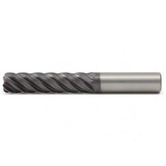 1/2x1/2x2x5 .030R 5FL Carbide End Mill-Round Shank-AlTiN - Exact Industrial Supply