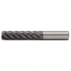 5/8x5/8x2-1/2x5-1/4 .015R 5FL Carbide End Mill-Round Shank-AlTiN - Exact Industrial Supply