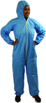 Flame Resistant Coverall w/ Zipper Front, Hood, Elastic Wrists & Ankles Large - Exact Industrial Supply