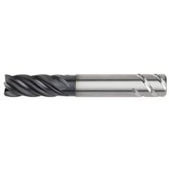 1/2x1/2x1-1/4x2-1/4x4 .060R 5FL Carbide End Mill-Round Shank-AlTiN - Exact Industrial Supply
