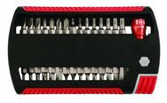 31 Piece - Slotted 5.5; 6.5; 8.0mm Phillips #0-3; Torx T6-T25; Hex Metric 2.0-6.0mm Hex Inch 5/64-1/4" - Magnetic 1/4" Bit Holder - Insert Bit Set in XSelector Storage Box - Exact Industrial Supply