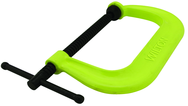 Drop Forged Hi Vis C-Clamp, 2" - 12-1/4" Jaw Opening, 6-5/16" Throat Depth - Exact Industrial Supply