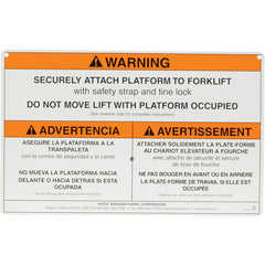 Work Platform Warning Sign W/ Hardware