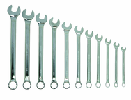 Snap-On/Williams Fractional Combination Wrench Set -- 11 Pieces; 12PT Satin Chrome; Includes Sizes: 3/8; 7/16; 1/2; 9/16; 5/8; 11/16; 3/4; 13/16; 7/8; 15/16; 1" - Exact Industrial Supply