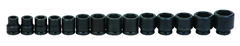 14 Piece - #9976147 - 3/8 to 1-5/8" - 3/4'' Drive - 6 Point - Standard Impact Socket Set - Exact Industrial Supply