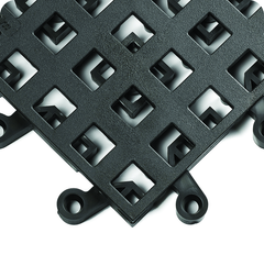 ErgoDeck Heavy Duty Open Egronomic TilesÂ 18" x 18" x 7/8" Thick (Black) - Exact Industrial Supply