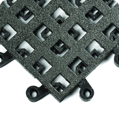 ErgoDeck Heavy Duty Open w/ GritShieldÂ Egronomic TilesÂ 18" x 18" x 7/8" Thick (Black) - Exact Industrial Supply