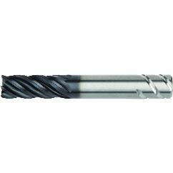 1/4x1/4x3/8x2 .030R 5FL Carbide End Mill-Round Shank-AlTiN - Exact Industrial Supply