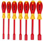 Insulated Nut Driver Inch Set Includes: 3/16" - 1/2". 7 Pieces - Exact Industrial Supply