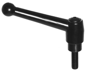 70552, Clamp Lever Size 5 Zinc Ball Style with Steel Stud Insert 1/2-13 x 2.36, Screw and Spring - Exact Industrial Supply