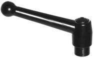70602, Clamp Lever Size 5 Zinc Ball Style with Steel Insert, Screw and Spring tapped 5/8-11 - Exact Industrial Supply