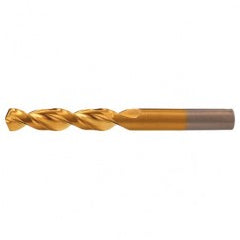 #38 RHS / RHC HSS-CO 8% (M42) 135 Degree Split Point Q-Cobalt Wide Land Parabolic Drill - TiN - Exact Industrial Supply