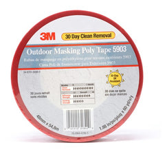 3M Outdoor Masking Poly Tape 5903 Red 48 mm × 54.8 m 7.5 mil Individually Wrapped Conveniently Packaged - Exact Industrial Supply