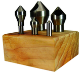 5 Pc. HSS Countersink & Deburring Tool Set - Exact Industrial Supply