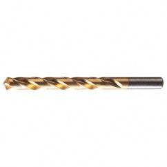 #30 RHS / RHC HSS 118 Degree Radial Point General Purpose Jobber Length Drill - TiN - Exact Industrial Supply
