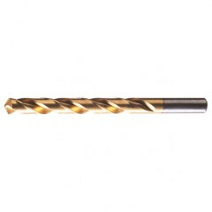 #36 RHS / RHC HSS 118 Degree Radial Point General Purpose Jobber Length Drill - TiN - Exact Industrial Supply