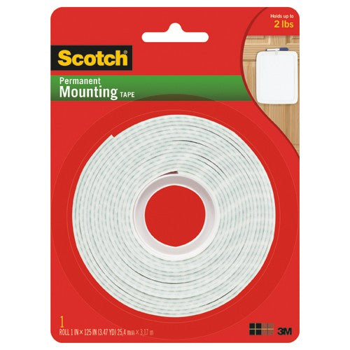 Scotch Indoor Double-Sided Mounting Tape 314S-MED 1″ × 125″ (2.54 cm × 3.17 m) - Exact Industrial Supply