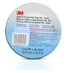 3M General Purpose Vinyl Tape 764 Green 2″ × 36 yd 5 mil Individually Wrapped Conveniently Packaged - Exact Industrial Supply