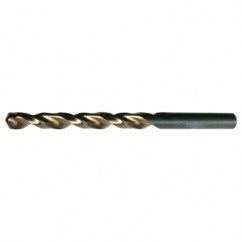 #39 RHS / RHC HSS 135 Degree Split Point Heavy Duty Parabolic Jobber Length Drill - Black & Gold - Exact Industrial Supply