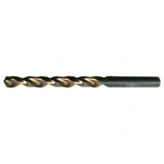 #39 RHS / RHC HSS 135 Degree Split Point Heavy Duty Parabolic Jobber Length Drill - Black & Gold - Exact Industrial Supply
