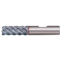 3/16″ × 3/16″ × 5/16″ × 2″ RHS / RHC Solid Carbide 5-Flute High-Performance End Mill for Steel - Bright - Exact Industrial Supply