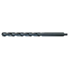 21/32 RHS / RHC HSS 118 Degree Radial Point Automotive Tanged Shank Style Taper Length Drill - Steam Oxide - Exact Industrial Supply