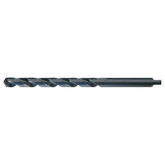 21/64 RHS / RHC HSS 118 Degree Radial Point Automotive Tanged Shank Style Taper Length Drill - Steam Oxide - Exact Industrial Supply