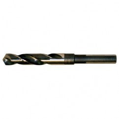 21/32 RHS / RHC HSS 118 Degree Split Point Silver & Deming Reduced Shank Drill - Black & Gold - Exact Industrial Supply