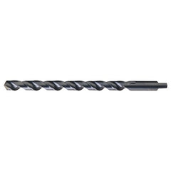 3/8 RHS / RHC HSS 118 Degree Notched Point Heavy Duty Taper Length with Automotive Tanged Shank Drill - Steam Oxide - Exact Industrial Supply