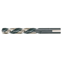 3/8 LHS / LHC HSS 135 Degree Split Point Heavy Duty Mechanics Length Drill - Black & Gold - Exact Industrial Supply