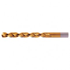 #2 RHS / RHC HSS-CO 8% (M42) 135 Degree Split Point Q-Cobalt Wide Land Parabolic Jobber Drill - TiN - Exact Industrial Supply