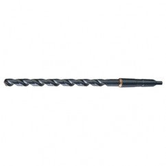 21/32 RHS / RHC HSS 118 Degree Notched Point Heavy Duty Extra Length Taper Shank Drill - Steam Oxide - Exact Industrial Supply