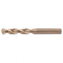#1 RHS / RHC HSS-CO 8% (M42) 135 Degree Split Point Q-Cobalt Wide Land Parabolic Drill - Straw / Gold Oxide - Exact Industrial Supply