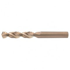 #1 RHS / RHC HSS-CO 8% (M42) 135 Degree Split Point Q-Cobalt Wide Land Parabolic Drill - Straw / Gold Oxide - Exact Industrial Supply