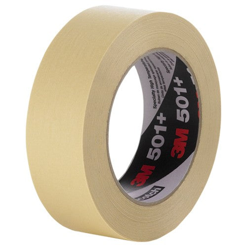 3M Specialty High Temperature Masking Tape 501+ Tan 48 mm × 55 m Individually Wrapped Conveniently Packaged - Exact Industrial Supply