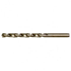 #22 RHS / RHC HSS-CO 8% (M42) 135 Degree Split Point Cobalt Heavy Duty Jobber Length Drill - Straw / Gold Oxide - Exact Industrial Supply
