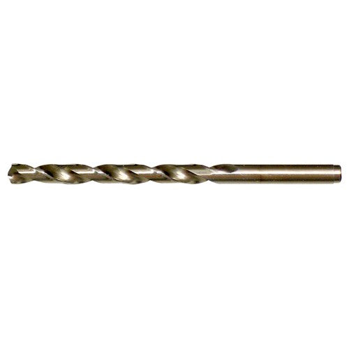 23/64 RHS / RHC HSS-CO 8% (M42) 135 Degree Split Point Cobalt Heavy Duty Jobber Length Drill - Straw / Gold Oxide - Exact Industrial Supply