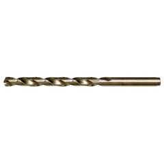 25/64 RHS / RHC HSS-CO 8% (M42) 135 Degree Split Point Cobalt Heavy Duty Jobber Length Drill - Straw / Gold Oxide - Exact Industrial Supply