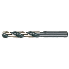 21/64 RHS / RHC HSS 135 Degree Split Point Heavy Duty Jobber Length Drill - Black & Gold - Exact Industrial Supply
