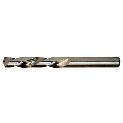 3/16 LHS / LHC HSS-CO 8% (M42) 135 Degree Split Point Cobalt Left Hand Mechanics Length Drill - Straw / Gold Oxide