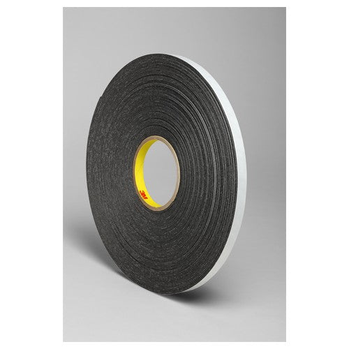 3M Double Coated Polyethylene Foam Tape 4466 Black 1/2″ × 36 yd 62mil - Exact Industrial Supply
