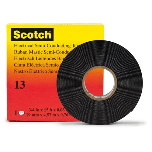 Scotch Electrical Semi-Conducting Tape 13 3/4″ × 15 ft Printed Black - Exact Industrial Supply