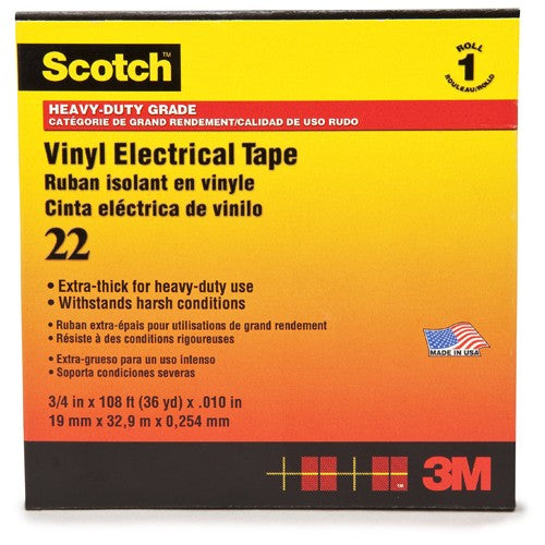 Scotch Vinyl Electrical Tape 22 1″ × 36 yd Black - Exact Industrial Supply