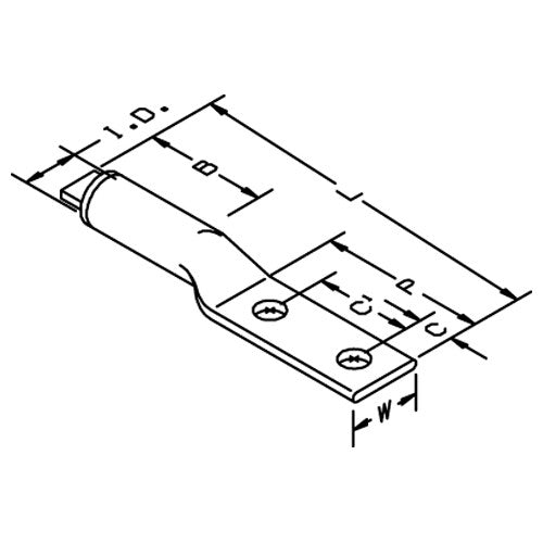 3M Scotchlok Aluminum Two Hole Lug 40137 up to 35 kV 2/0 AWG Olive - Exact Industrial Supply