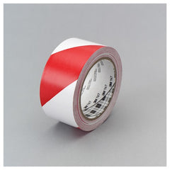 3M Safety Stripe Vinyl Tape 767 Red/White 2″ × 36 yd 5 mil Individually Wrapped Conveniently Packaged - Exact Industrial Supply