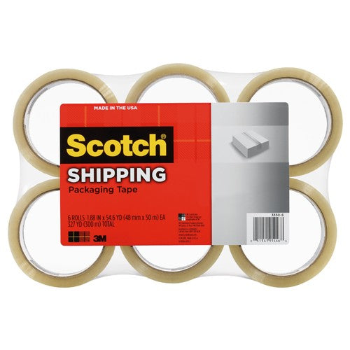 ‎Scotch Lightweight Shipping Packaging Tape 3350-6 1.88″ × 54.6 yd (48 mm × 50 m) - Exact Industrial Supply